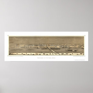 Pôster Saint Paul, mapa panorâmico do manganês - 1873