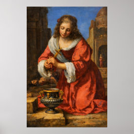 Poster Saint Praxedis by Johannes Vermeer