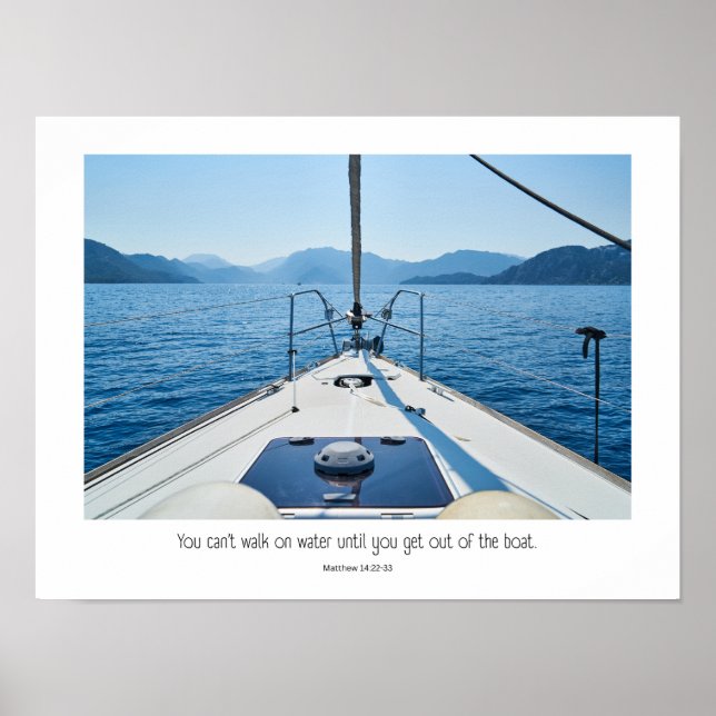 Poster Sair do barco leva fé. (Frente)