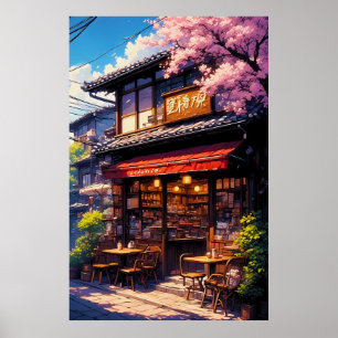 Poster Sakura Kissa - Café da Flor de Cerejeira
