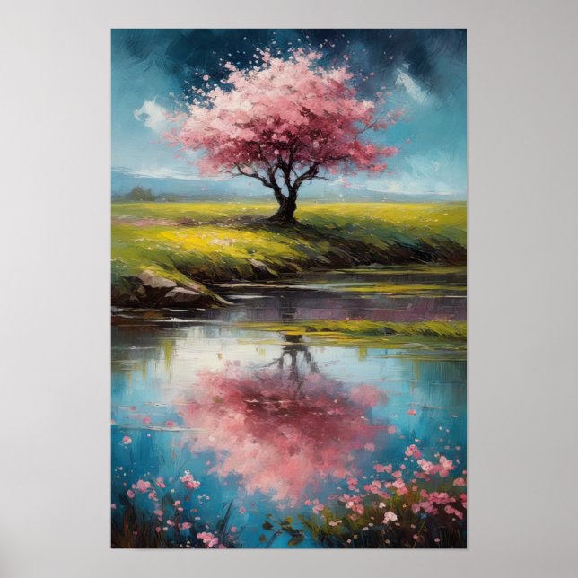 Poster Sakura solitária pelo pântano pardo (Frente)