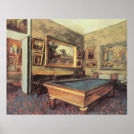 Poster Sala Billiard em Menil Hubert por Edgar Degas