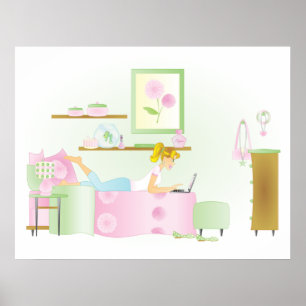 Poster Sala da Garota Adolescente