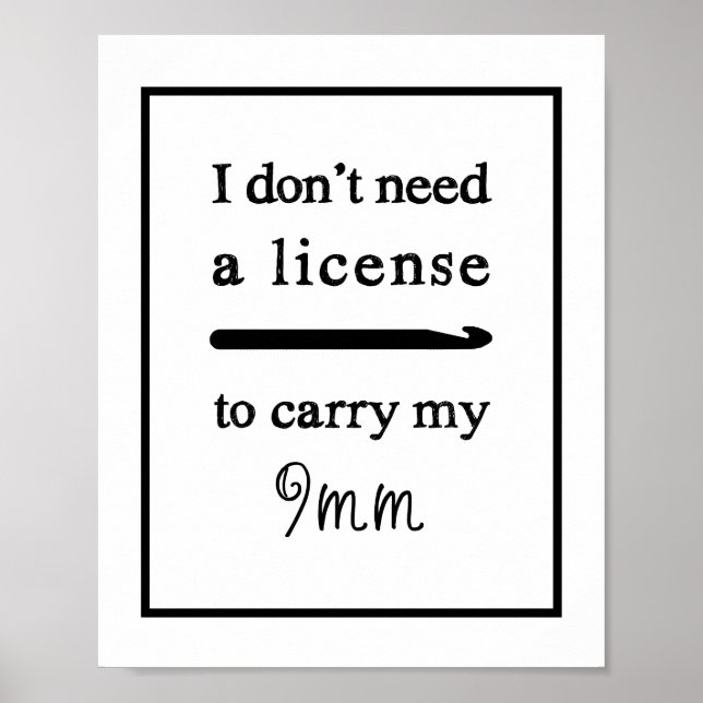 Poster Sala de Artesanatos de Licença do Gancho Crochet (Frente)