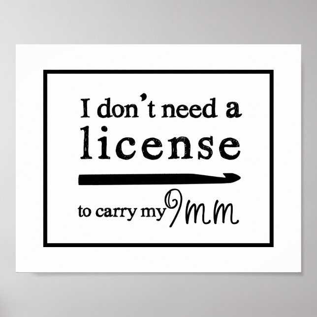 Poster Sala de Artesanatos de Licença do Gancho Crochet (Frente)