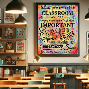 Poster Sala de aula colorida Inspiracional
