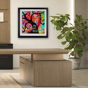 Poster Sala de aula de árvore colorida e alegre