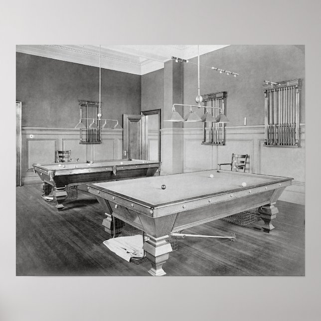 Pôster Sala de Bilhar, 1901. Foto Antiga (Frente)