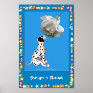 Pôster Sala de Crianças de Puppy do Dalmaciano Personaliz