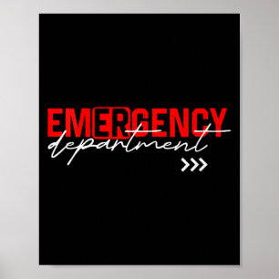 Poster Sala de Emergência Feminina Enfermeira Er Rn Escol