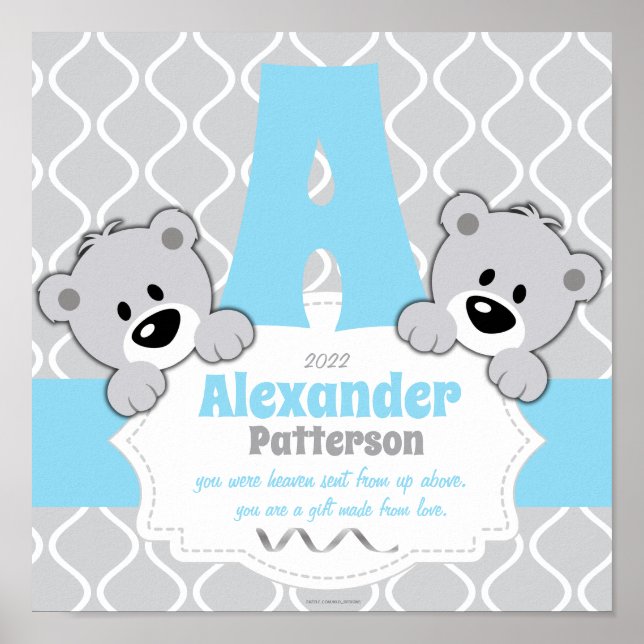 Poster Sala de Enfermeiro Personalizada do Urso de Teddy (Frente)