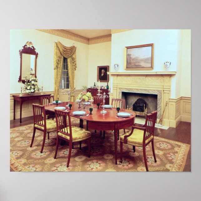 Poster Sala de jantar do White Hall, perto de Charleston (Frente)