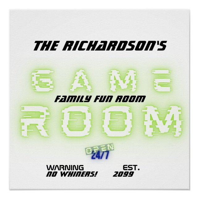 Pôster Sala de jogos da família do verde limão, sem sussu (Frente)