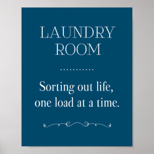 Poster Sala de Lavagem Azul Classificando a Vida Útil Uma