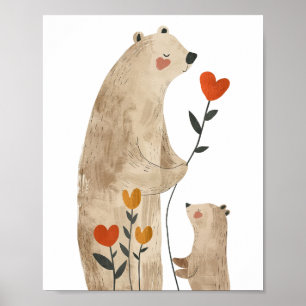 Poster Sala de Nursery de Aquarela do Urso Polar
