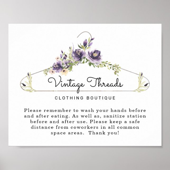 Poster Sala de Segurança Covid de Roupas Boutique (Frente)