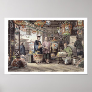 Poster Sala de um Merchante Lanterna em Pequim, de Ch