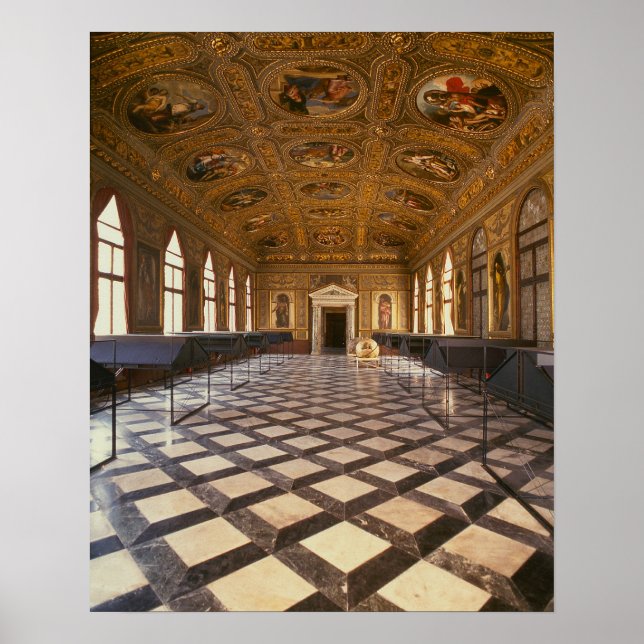 Poster Sala Dorata, construída 1537-88 (foto) (Frente)