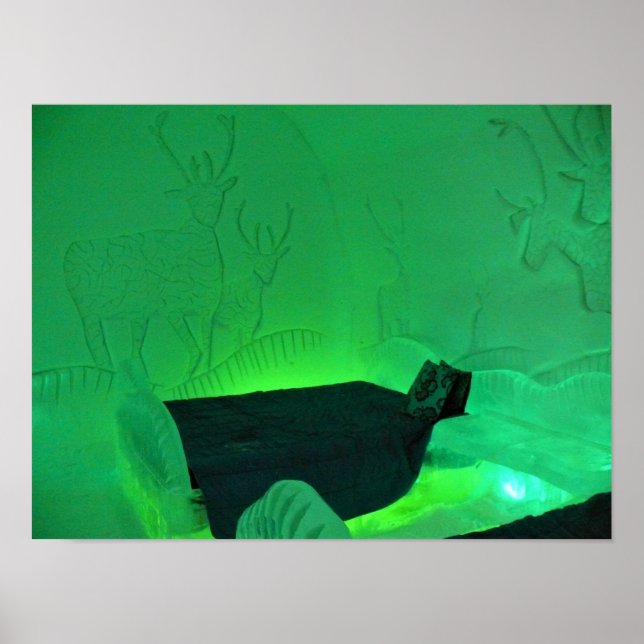 Poster Sala Elk no Hotel de Glace, Quebec, Canadá (Frente)