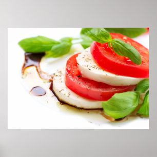Pôster Salada de Caprese. Fatias do tomate e da mussarela