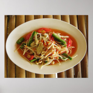 Pôster Salada de Papaia Picante [Som Tam] ... Comida Tail