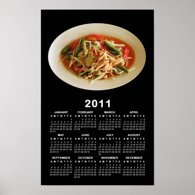 Poster Salada Picante de Mamão [Som Tam] Calendário 2011 (Frente)