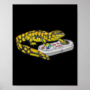 Poster Salamander Jogando Videogames Salamanders Gamers