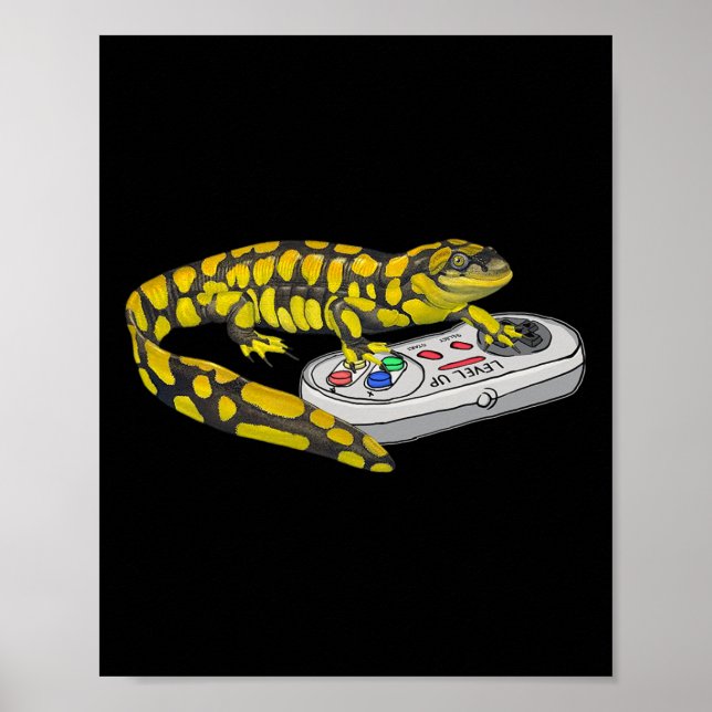 Poster Salamander Jogando Videogames Salamanders Gamers (Frente)
