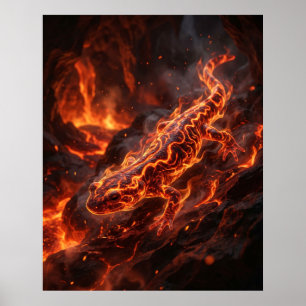 Poster Salamandra-de-fogo Caverna Derretida