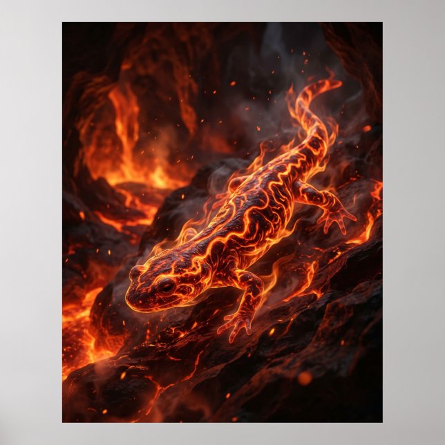 Poster Salamandra-de-fogo Caverna Derretida (Frente)