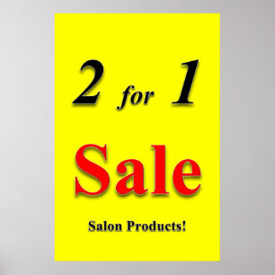 Poster Salão Cartazes Barbearia 2 por 1 Ofertas Produtos