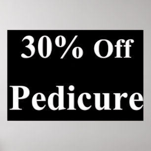 Poster Salão Cartazes Barbearia 30% Off Pedicure Preto