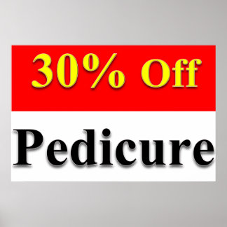 Poster Salão Cartazes Barbearia 30% Off Pedicure Vermelho