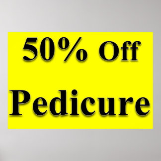 Poster Salão Cartazes Barbearia 50% Off Pedicure Amarelo