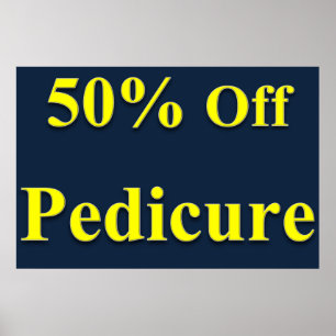 Poster Salão Cartazes Barbearia 50% Off Pedicure Azul