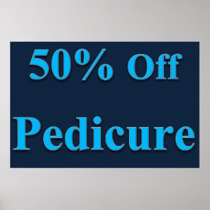 Poster Salão Cartazes Barbearia 50% Off Pedicure Azul