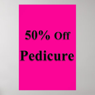 Poster Salão Cartazes Barbearia 50% Off Pedicure Rosa