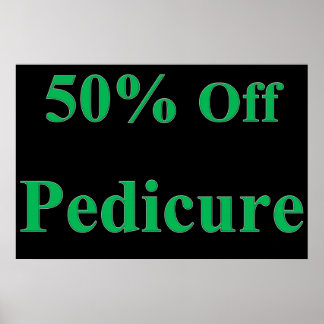 Poster Salão Cartazes Barbearia 50% Off Pedicure Verde