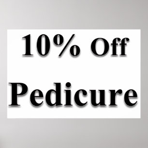 Poster Salão Cartazes de Barbearia 10% de desconto Pedicu