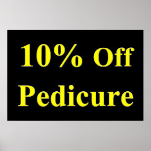 Poster Salão Cartazes de Barbearia 10% de desconto Pedicu