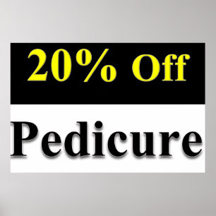 Poster Salão Cartazes de Barbearia 20% Off Pedicure Preto