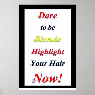 Poster Salão Cartazes de Barbearia Ouse ser Loira