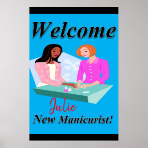 Poster Salão Cartazes de Cabeleireiro Nova Manicure