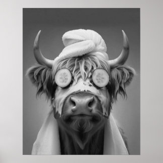 Poster Salão de Banheira Rosto Facial Engraçado