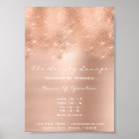 Salão de Bela Brilhante rosa Dourado Lux White Gli