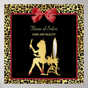 Pôster Salão de Beleza Cabelo de Leopardo