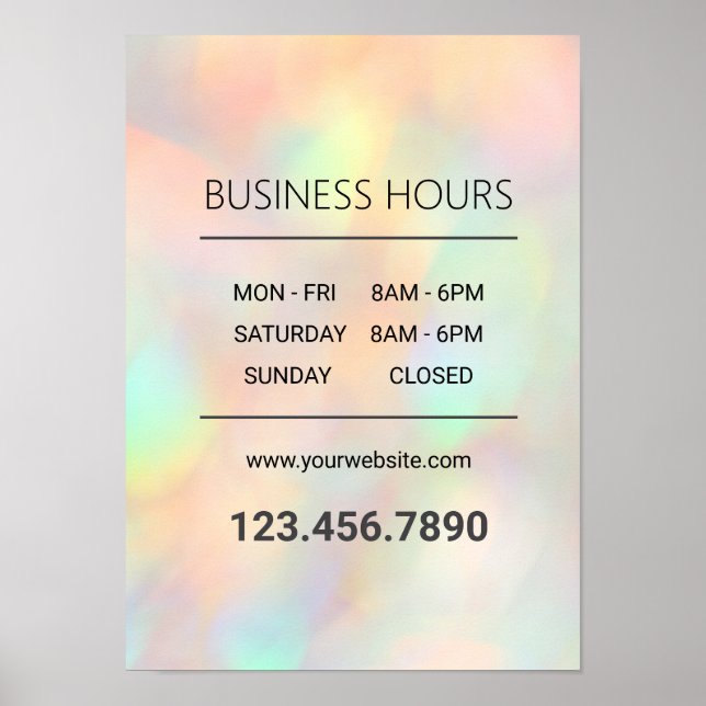 Poster Salão de Beleza Holográfica Moderna Na moda (Frente)