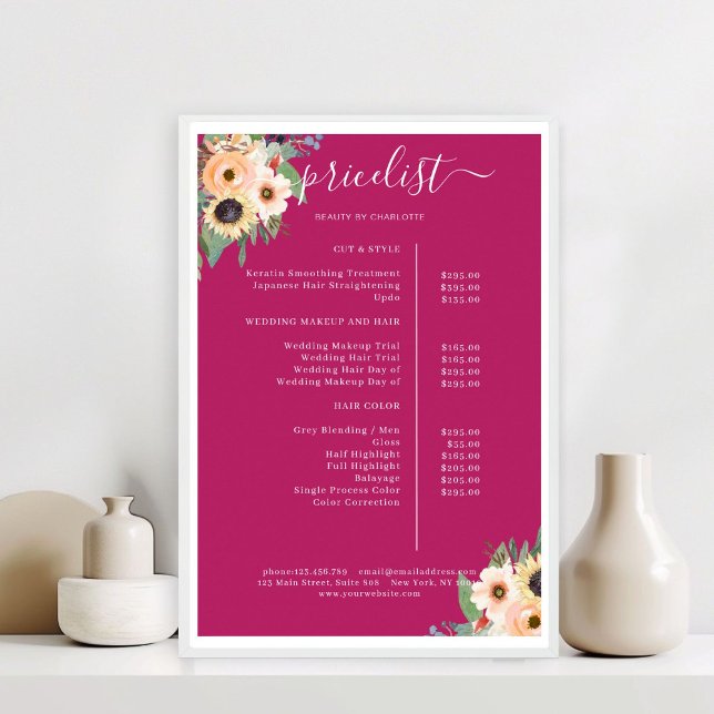 Poster Salão de Flores Elegantes Verdejantes (Elegant Greenery Floral Salon Poster)