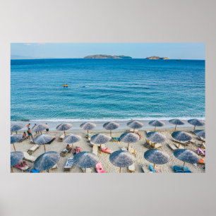 Poster Salão de praia no litoral voltado para o mar