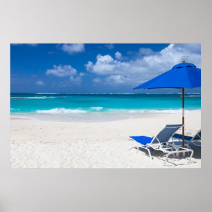 Pôster Salas de estar na praia do oceano